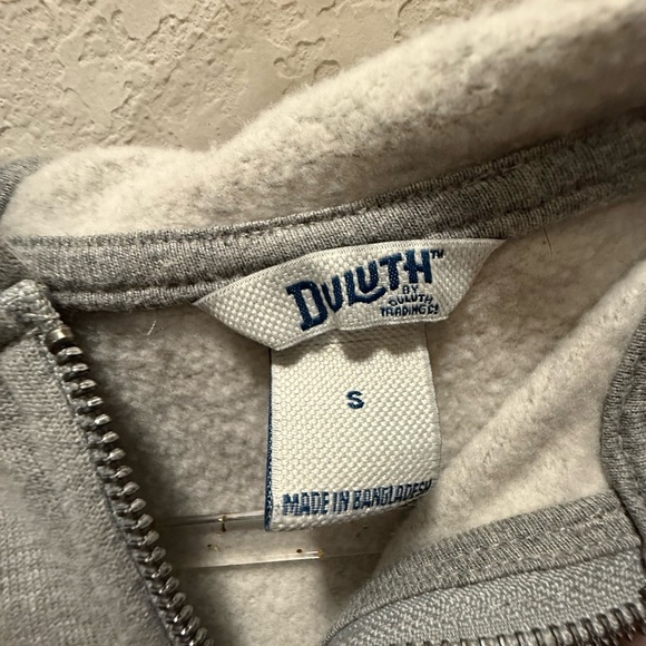 Duluth Trading Co Hoodie Sweatshirt Full Zip Women's S Grey Fleece Logo Beaver - Picture 2 of 7